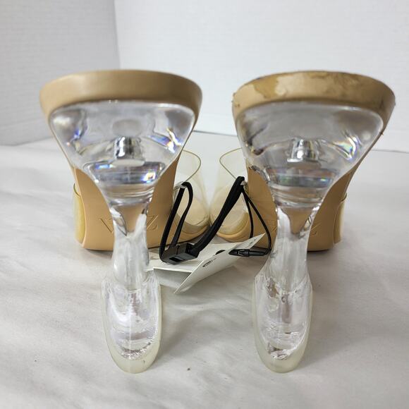 Zara Size 8 Clear Slip ON Acrylic Pump Slide High Heel Shoes Mule NWT *Flaw 726 - Picture 7 of 12